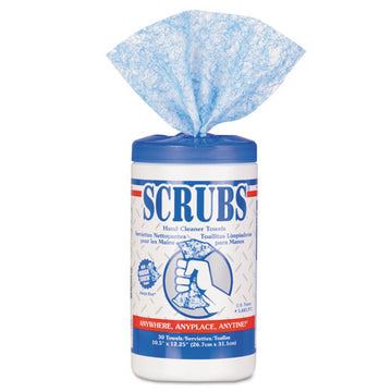 SCRUBS® Hand Cleaner Towels, 10 X 12, Blue-white, 30-canister freeshipping - TVN Wholesale